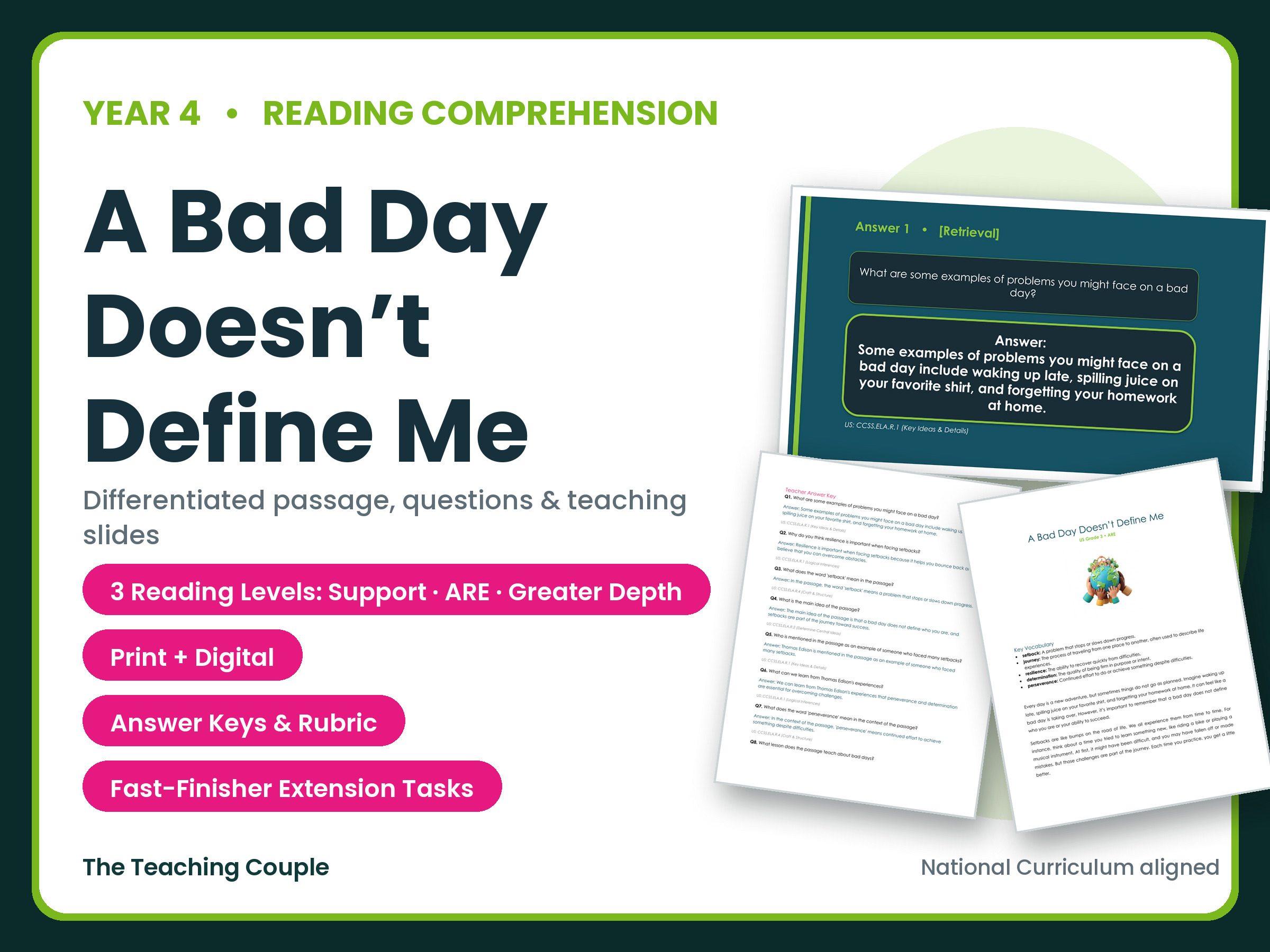 A Bad Day Doesn’t Define Me Reading Comprehension | Year 4 (KS2)
