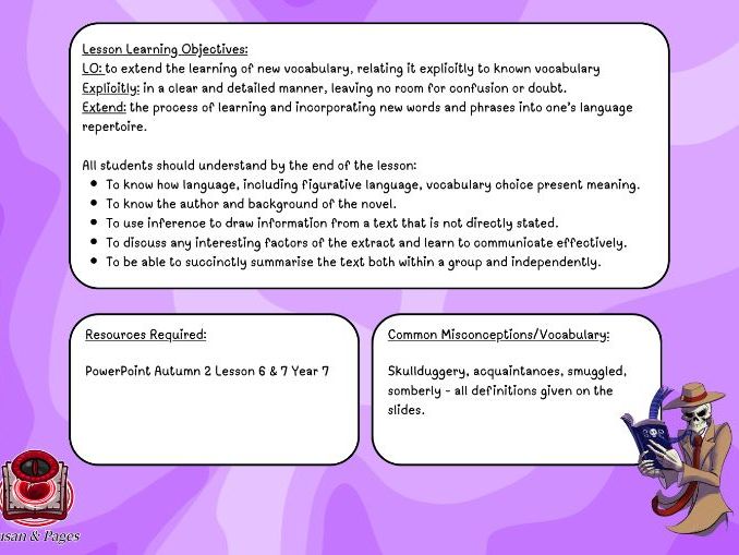 Reading Scheme of Work KS3– Autumn 2 (Lessons 6 and 7)