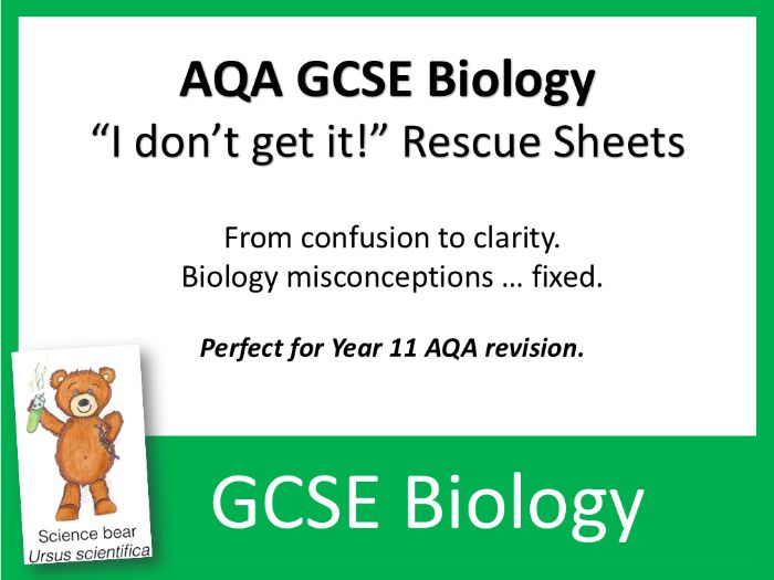AQA GCSE Biology 'I Don't Get It" Rescue Sheets x 10