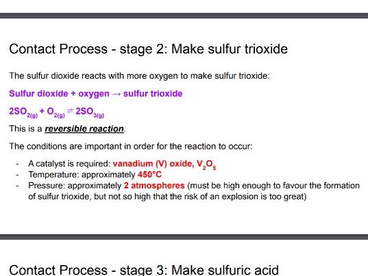 CIE IGCSE Coordinated Sciences C12: Sulfur