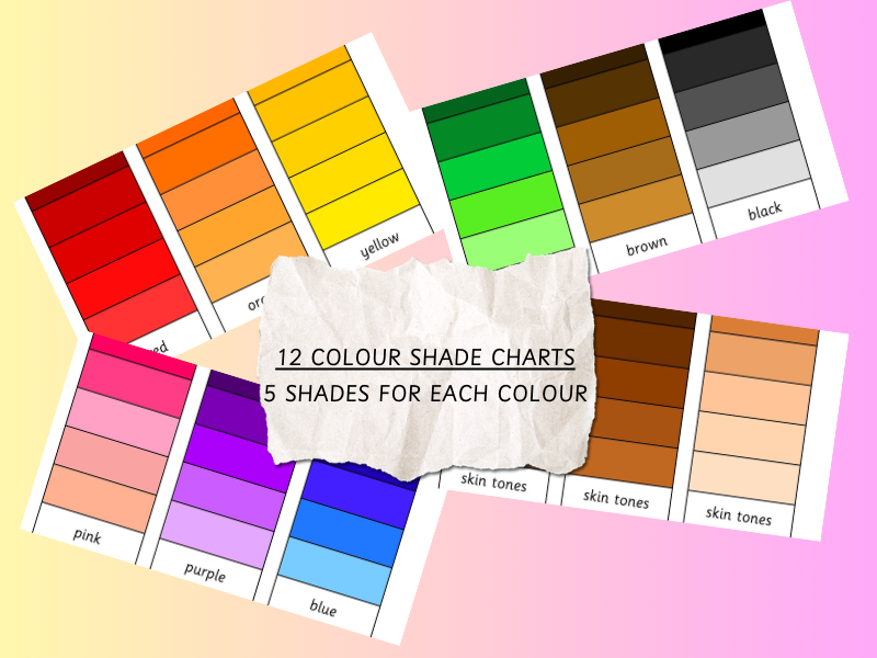 Colour charts (paint strip style)