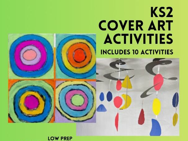 Art Lesson Plans KS2 Grades 3-5, 10 Low Prep Art Cover Lessons