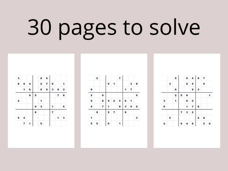 30 Winter Sudoku Logic Puzzles
