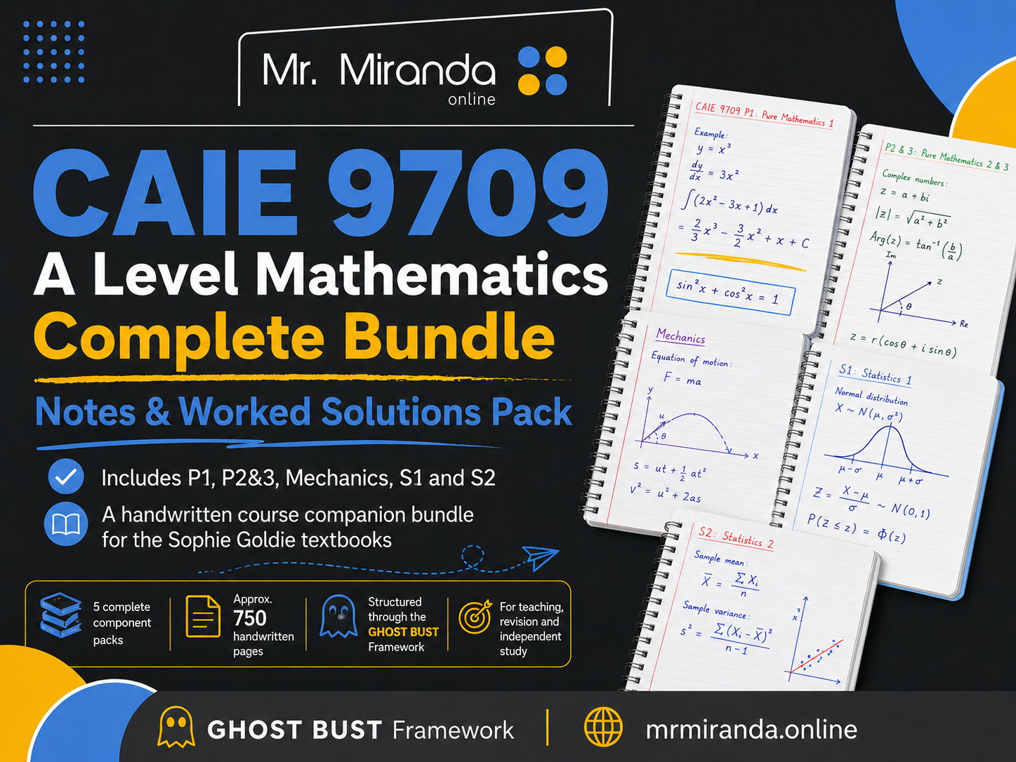 CAIE 9709 Maths Notes & Worked Solutions Complete Bundle