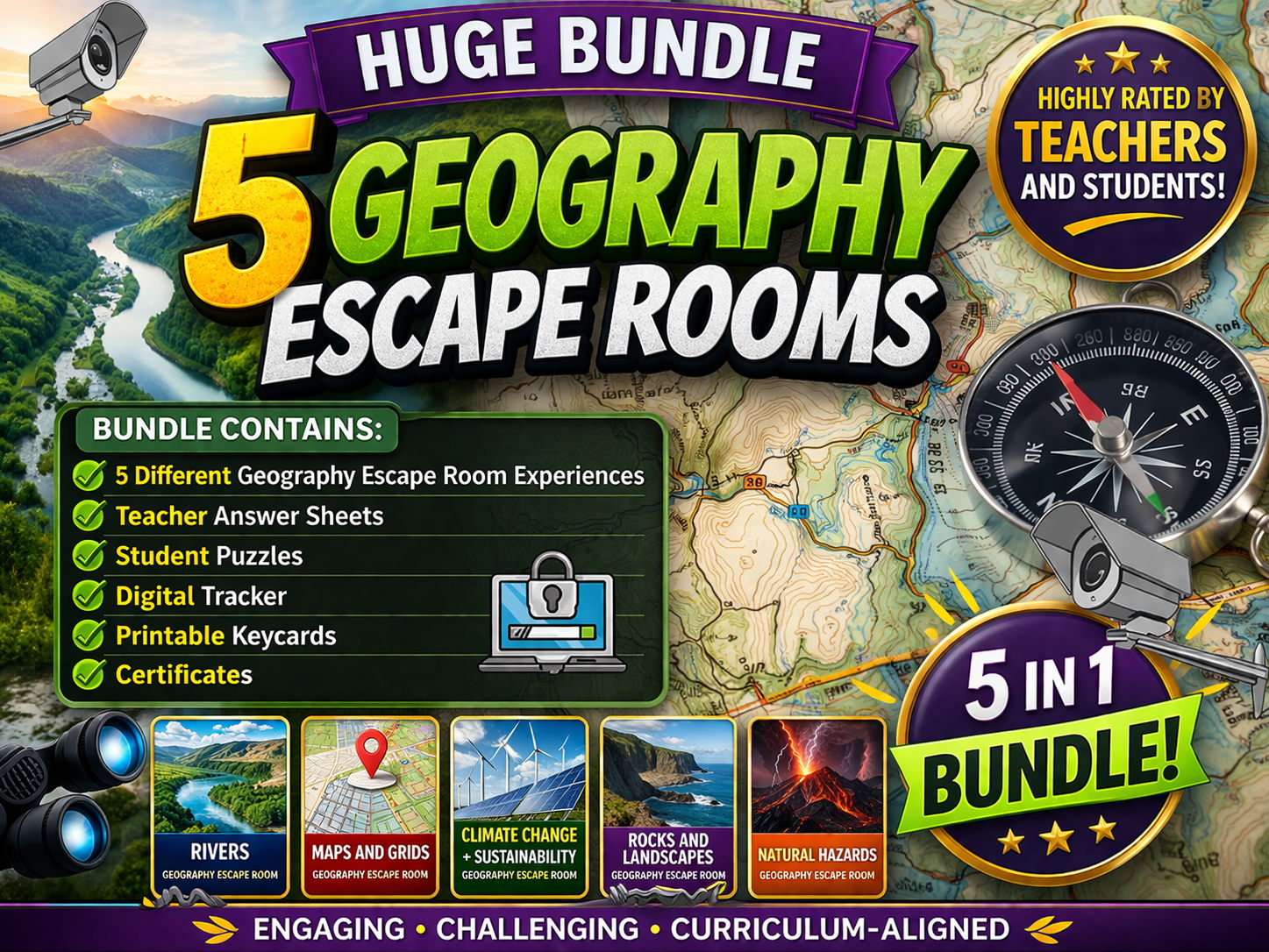 Geography Revision Escape Rooms - End of Year