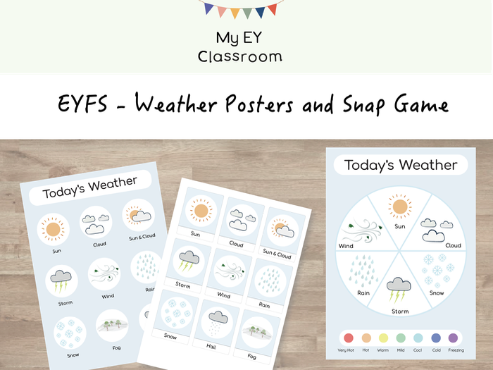 Pastel Weather Snap Game & Classroom Display Pack