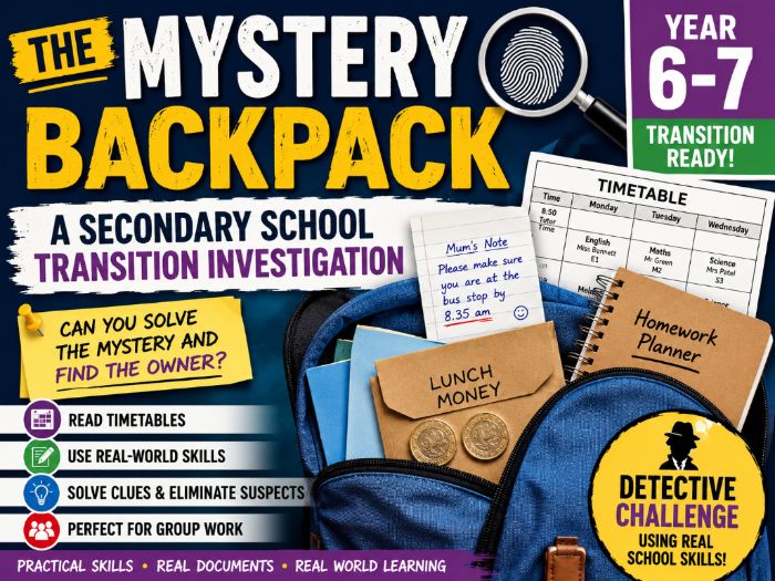 Year 6 to Year 7 Transition Mystery Investigation | The Mystery Backpack Challenge