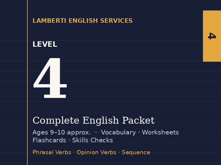 ESL Vocabulary Worksheets, Ages 9-10