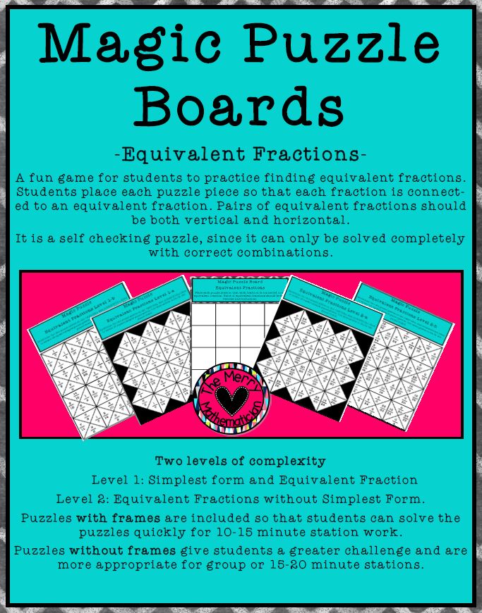 Equivalent Fraction/Simplest Form Puzzle Boards