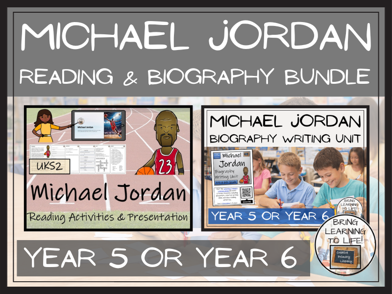 Michael Jordan Reading Comprehension and Biography Bundle | UKS2