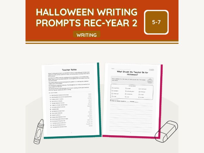 Halloween Writing Prompts Rec-Year 2 | 20 pp