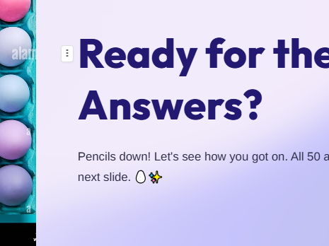 Easter Holiday Quiz-Secondary UK and Ireland (End of Term Quiz)