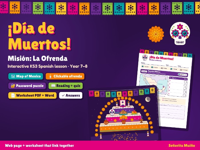 Día de Muertos KS3 Spanish Interactive Lesson