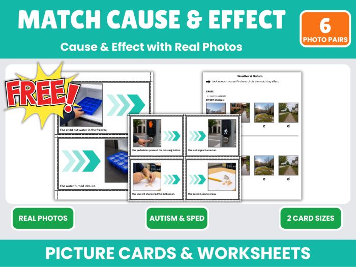 Free Cause and Effect Cards & Worksheets