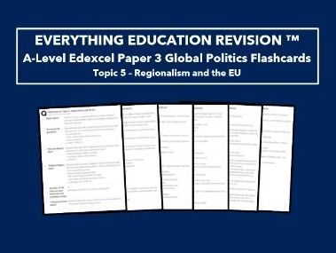 A-Level Edexcel Global Politics Flashcards for Topic 5 – Regionalism and the EU