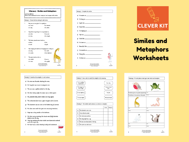 Similes and Metaphors Worksheets