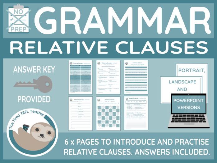 Relative Clauses ESL Worksheets (PPT Version Included)