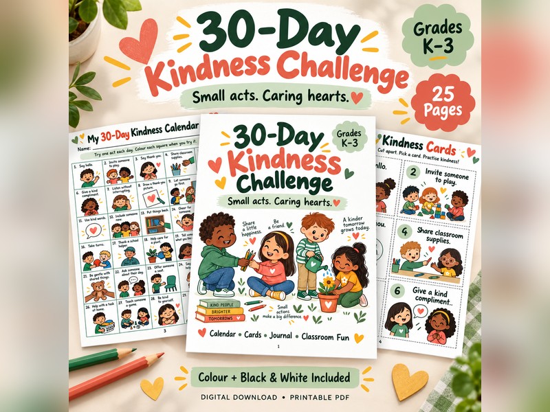 30-Day Kindness Challenge - Grades K-3