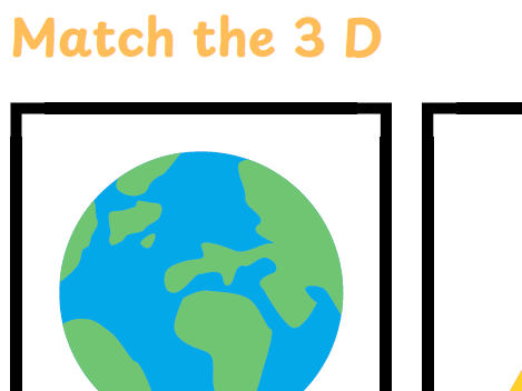 Match 3-D shapes cards