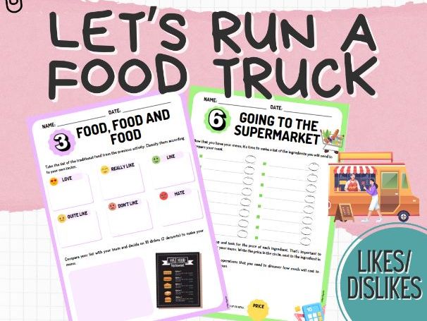 Let’s Run a Food Truck – No Prep Project (ESL/EAL | KS2) Vocabulary, Recipes & Money