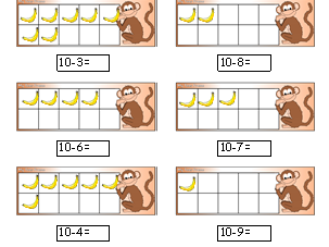 10s subtraction frame worksheet | Teaching Resources