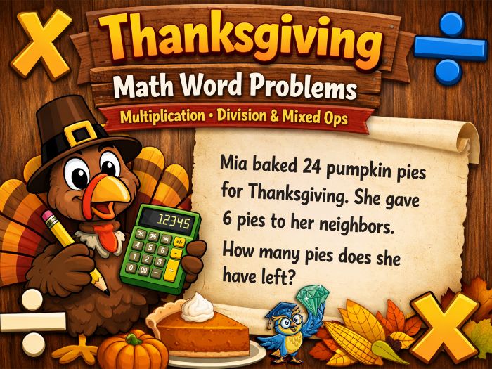 Thanksgiving Math Word Problems