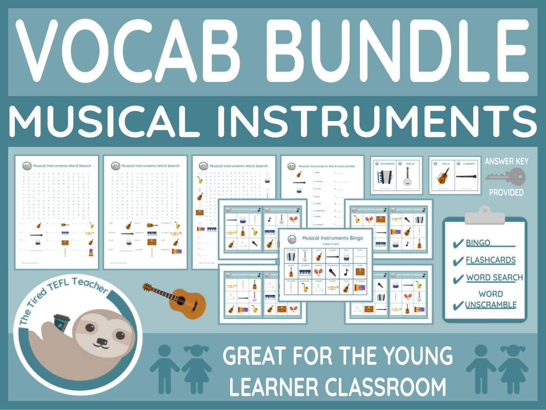 ESL Musical Instruments Vocabulary Bundle