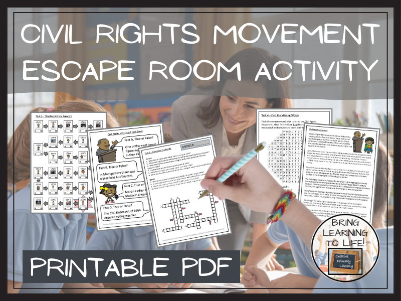 Civil Rights Movement Escape Room Activity