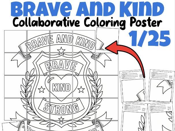Brave and Kind – Law Enforcement Appreciation Collaborative Coloring Poster