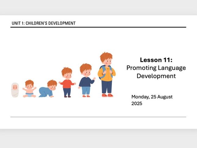 AAQ Early Childhood Development Unit 1 - Promoting Language Development D2.3