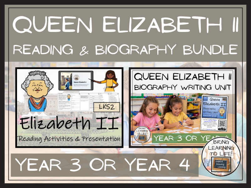 Queen Elizabeth II Reading Comprehension & Biography Bundle | LKS2