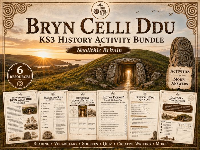 Bryn Celli Ddu KS3 History Activity Bundle | Neolithic Britain