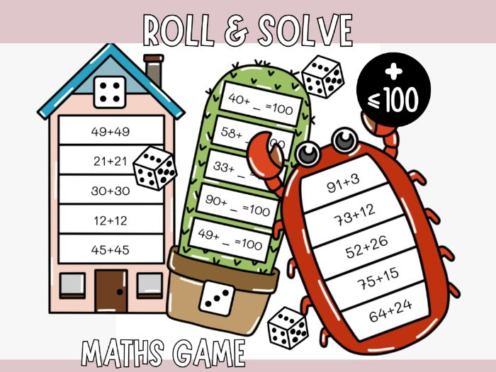 Roll & Solve (10 Maths Games) - Addition Within 100