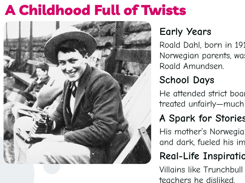 Roald Dahl PPT and Worksheet