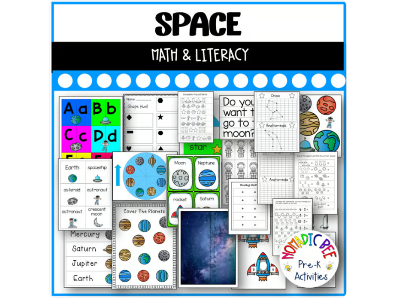 Space Theme Math, Literacy & Circle Time