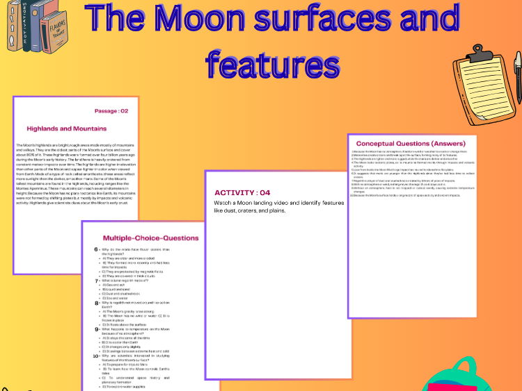 The Moon Surfaces and Features | Teaching Resources