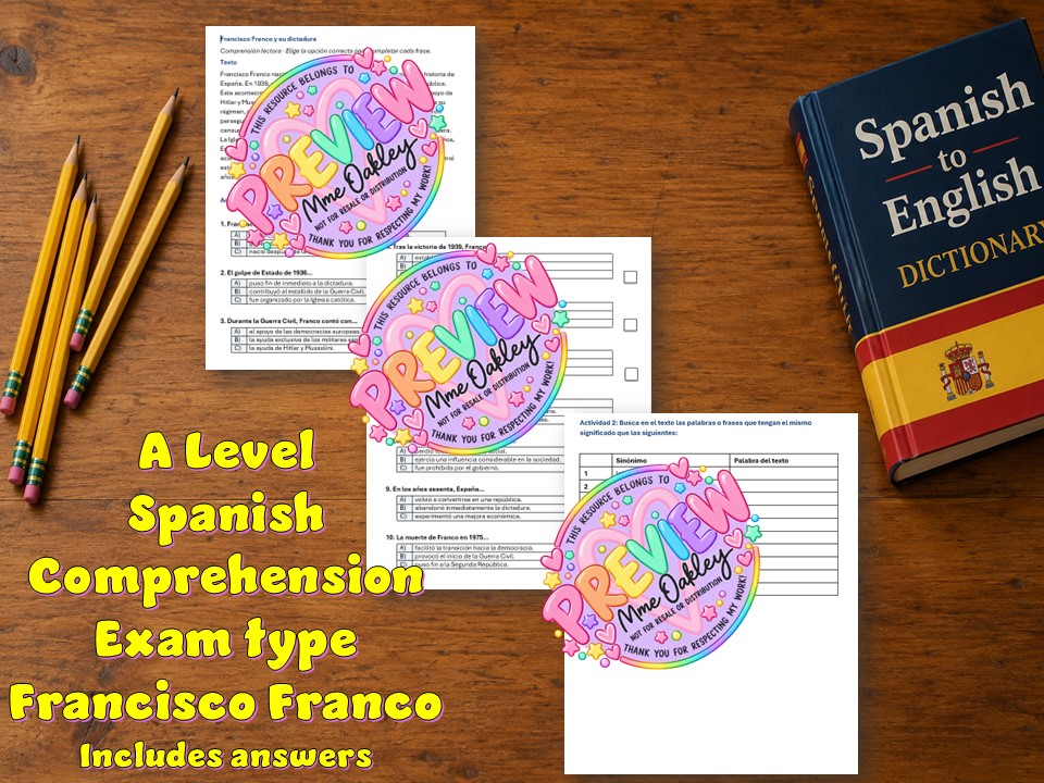 A level Spanish | Reading comprehension | Francisco Franco | Exam type