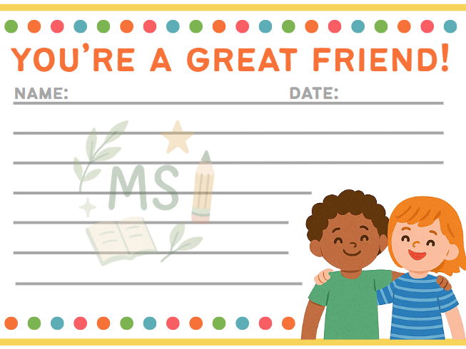 Praise Cards - Kindness and Friendship