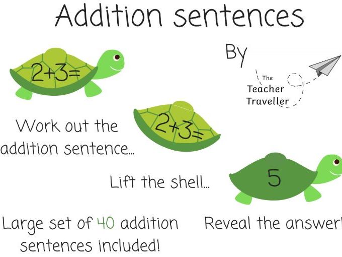 Tiny Turtle Addition Sentences (EYFS + KS1)