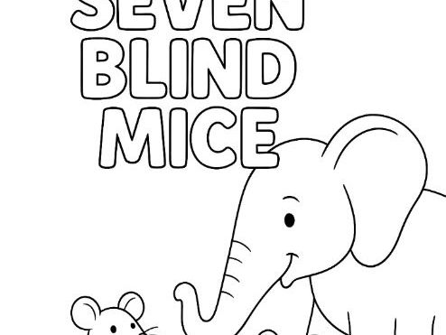 Seven Blind Mice Colouring Page