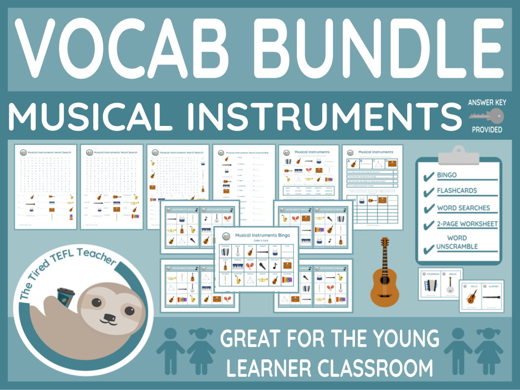 ESL Musical Instruments Vocabulary Bundle