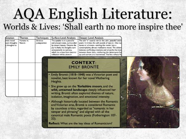 AQA Worlds and Lives: Shall earth no more inspire thee Full Lesson - GCSE English Literature Poetry