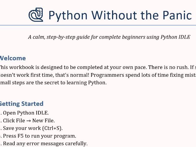 Python with the Panic - Summer workbook