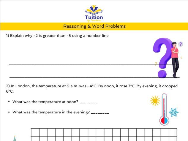 4. 11+ Maths - Negative Numbers 鈥� in context and on number lines.