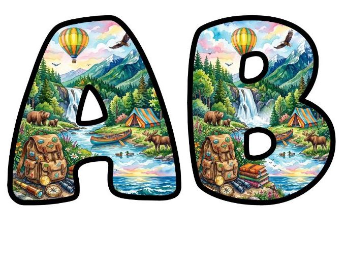 Learning Is an Adventure Bubble Letters | Motivational Bulletin Board Letters