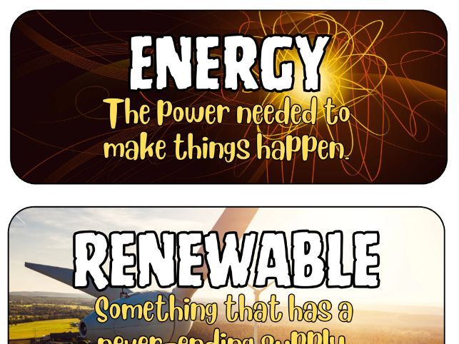Energy Sources Posters & Key Vocabulary Cards | KS2 Science