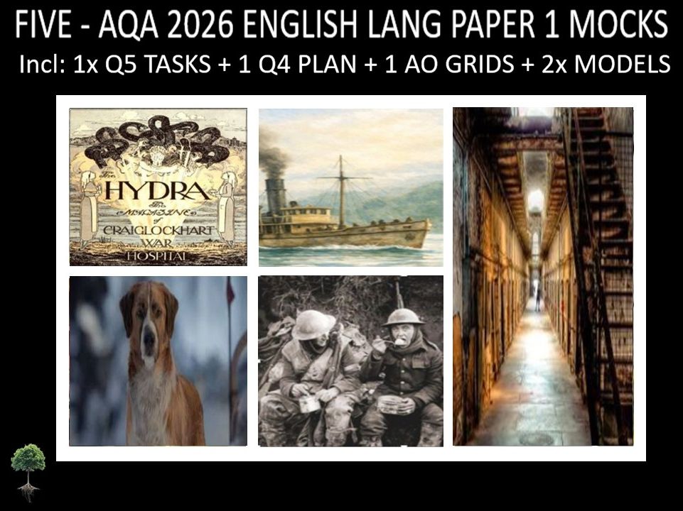FIVE - AQA PAPER 1 | 2026 FULL MOCKS | Q5 TASKS | Q4 PLAN |AO GRIDS | MODELS