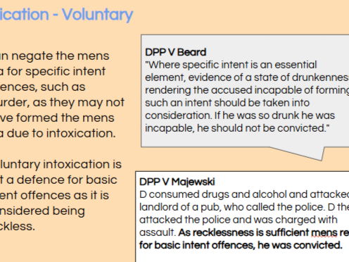 OCR Criminal Law: Intoxication