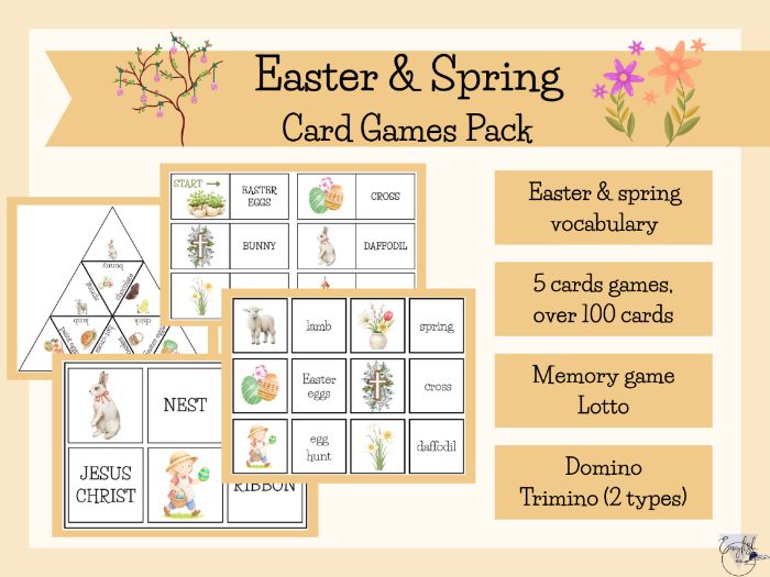 Easter & Spring card games pack (EFL/ESL)