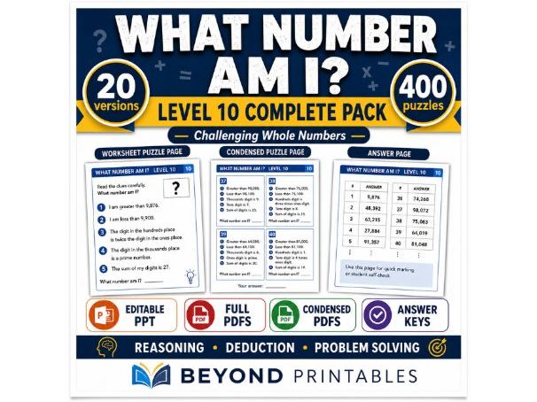 What Number Am I? Level 10: Remainders | 20-Version Bundle